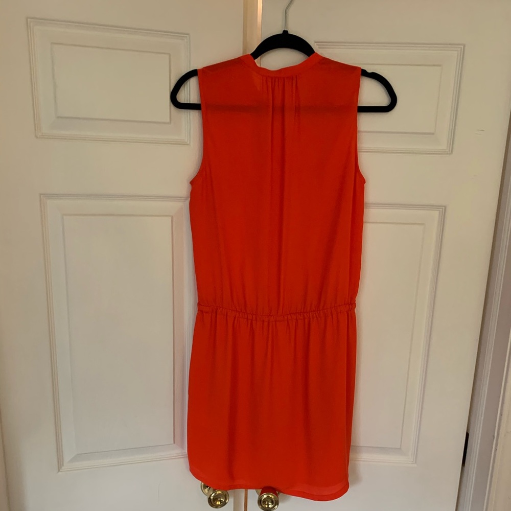 Orange Cinch Waist Dress